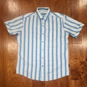 Kuhl Born In The Mountains Striped Short Sleeve Button Up Shirt. Gorpcore